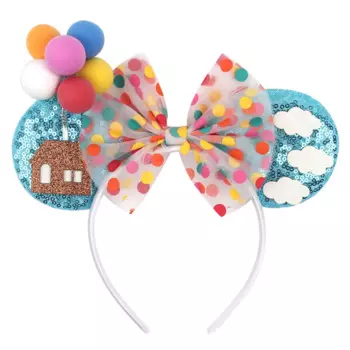 2025 Disney Flying House Mouse Ears Headband Boys Girls Festival Party Cosplay Hairband Women DIY Hair Accessories Cartoon Gift
