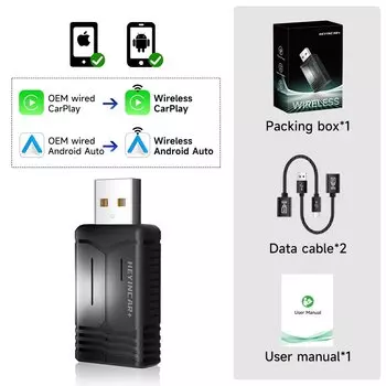 2025 HEYINCAR 2-в-1 Беспроводной Автомобильный Адаптер Carplay Android Для Honda MG Hyundai Opel Kia Seat Dacia Mazda Peugeot...