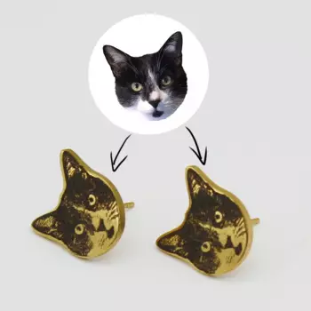 2025 Jewelry female stud cute puppy cat avatar custom photo can be customized earrings Valentine's Day Jewelry gifts