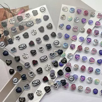 2025 New Cake Series Press On Nails Stickers Kawaii Colorful Diy Self-Adhesive Nails Transfer Slider Decals Stickers Gift