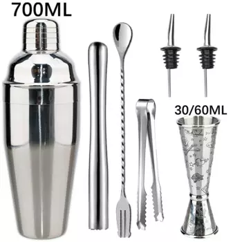 2025 New Cocktail Shaker Professional Stainless Steel Bartender Wine Cup Cocktail Mixer Martini Cocktail Shaker Bar Set
