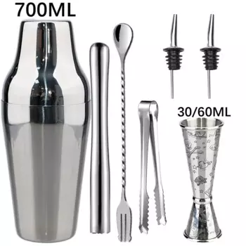 2025 New Cocktail Shaker Professional Stainless Steel Bartender Wine Cup Cocktail Mixer Martini Cocktail Shaker Bar Set