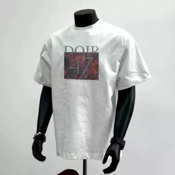 2025 new explosive short-sleeved men's casual printed short-sleeved T-shirt fashion European half-sleeved full round neck loose
