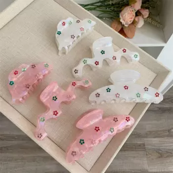 2025 New Light Color Series Diamond Flower Hair Grab Clips Fresh Sweet Girl Hair Claws Shark Clip Hair Accessories for Women
