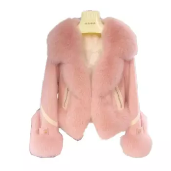 2025 новая зимняя модная шуба из искусственного лисьего меха, женская темпераментная короткая пуховая стеганая одежда, свободная куртка, женская верхняя одежда W633