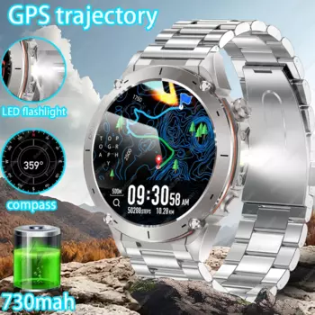 2025 Original GPS Smart Watch Men 1.43'' AMOLED HD Screen Compass BT Call 3ATM Waterproof SWIM 730 mAh Sports Fitness Smartwatch