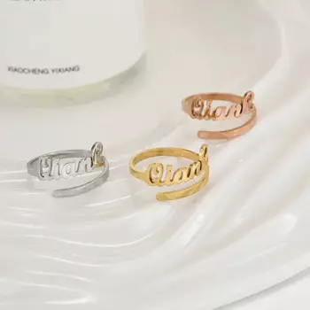 2025 Personality DIY Name Ring Female English Letter Stainless Steel Ring Valentine's Day Anniversary Jewelry gifts
