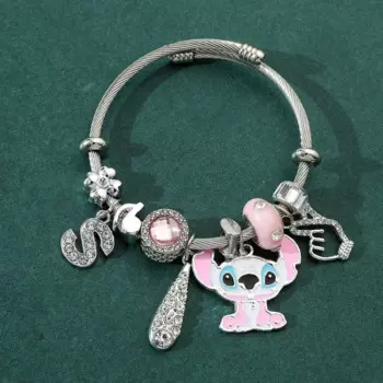 2025 Stitch Pandora Bracelet Jewelry Cute Anime Stitch Bangles Charms Beads Kawaii Cartoon Kids Pulsera Girls Christmas Gifts