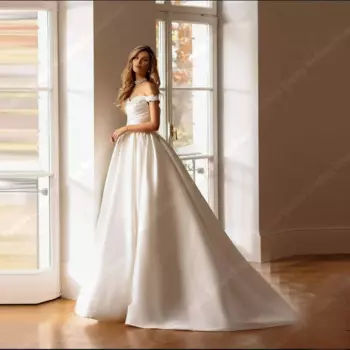 2025 Sweetheart Collar A-Line Women Wedding Dresses Off The Shoulder Bridal Gowns Engagement Banquet Mopping Length Customized