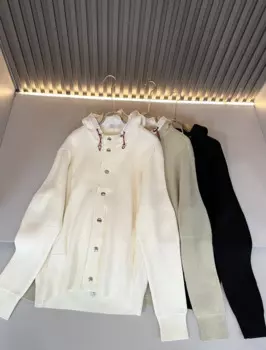 2025DIKUM Мужской бутик осенне-зимний новый вязаный шерстяной свитер с капюшоном, универсальная и изысканная куртка M — 2XL