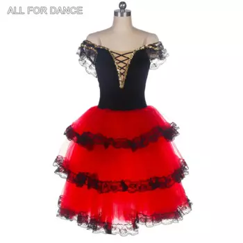 20511 красное испанское платье с открытыми плечами для взрослых и девочек Длинные Романтические балетные пачки для выступлений костюмы балерины платья