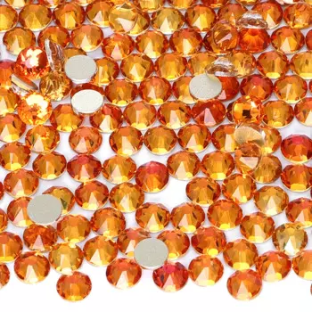2088 Flat Back Tangerine Rhinestones Golden Bottom 16 Cut Facets Crystals Gems Diamond Stones Nail Art Clothes & Accessories