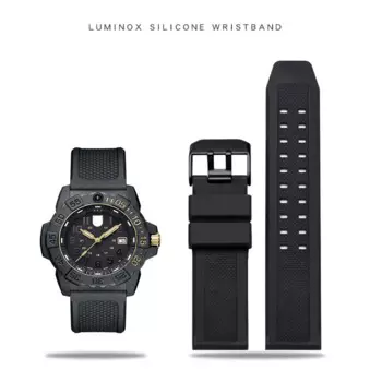 20 22 23mm Rubber Watch Band Adapts to LUMINOX 3051 0151 Black Silicone Watch Band Needle Clasp Accessories Wrist Band