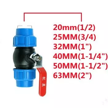 20/25/32/40/50 мм, полиэтиленовый трубчатый кран, быстроразъемный шаровой клапан, соединитель для садового сельского хозяйства, фитинги для орошения водопроводной трубы