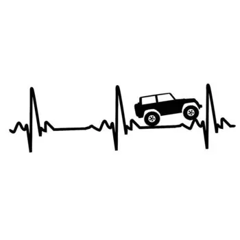 20,32x6,35 см автомобильные наклейки Heart Beat EKG для Jeep Wrangler - наклейка/наклейка для автомобиля, грузовика, ноутбука 4x4