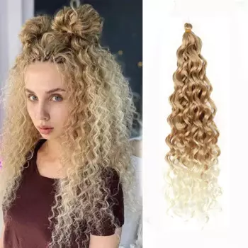 20 дюймов, Гавайские кудрявые удлинители волос с глубокой волной, синтетический парик, вязаный крючком волосы, Омбре, шиньон, богиня, женские парики для повседневной носки
