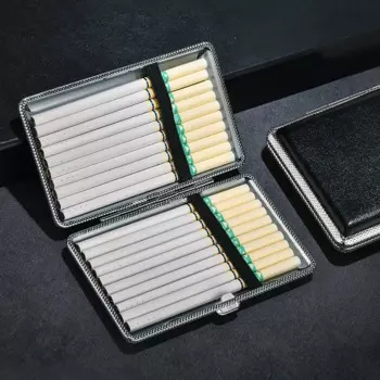 20 pack Smoker Cigarette Case Box Classical Leather Metal cigarette box Smoking Tobacco case box for men's gift