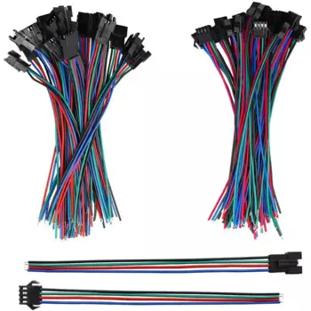 20 пар 22 AWG JST SM штекер 4 Pin штекер-гнездо