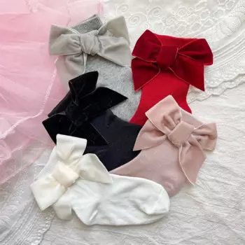 20 пар/партия, Детские хлопковые носки с бантом