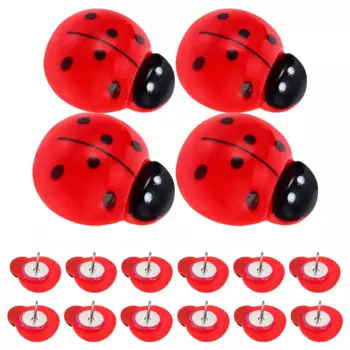 20 Pcs Seven Star Ladybug Pushpin Bulletin Board Decorative Cork Tacks Accessories Metal Cute Notice Pins Plastic Creative