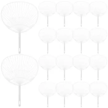 20-Piece White Plastic Creative Durable Japanese Fan Uchiwa DIY Kit Fan Framework for Crafts Hand Fan Making