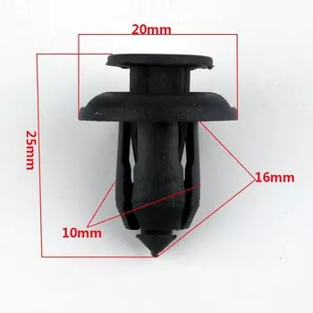20 шт., 10 мм, автозастежка с отверстием, бампер, крыло, заклепка, черная пластиковая крышка двигателя, фиксаторы для Honda Accord CRV Civic