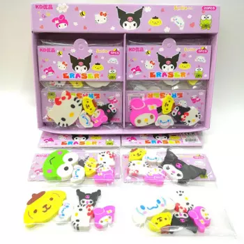 20 шт., 1 коробка, новый мультяшный ластик Sanrio, Милая Мини-мелодия Kuromi Cinnamoroll, ластик-карандаш для детского сада, искусственный подарок