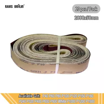 20 шт. 2000x50 мм абразивные шлифовальные ленты P40-P800 для грубой шлифовки древесины, мягкого металла и тонкой полировки