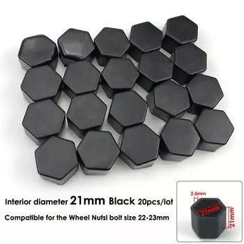 20 шт 21 мм 19 мм 17 мм черные Автомобильные Колесные колпаки болты Чехлы гайки силиконовые Ступица колеса для автомобиля протекторы винтовая крышка Стайлинг анти покрытие ржавчины