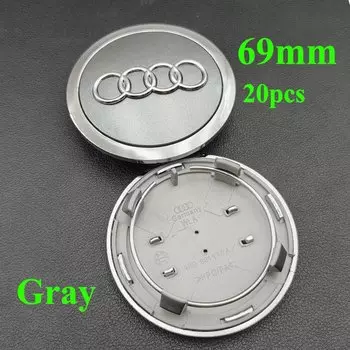 20 шт., 60 мм, 61 мм, 68 мм, 69 мм, 77 мм, колпаки для ступиц Audi, центральные колпаки для колес автомобиля, аксессуары для Audi A1 A2 A3 A4 A5 A6 A7 A8 Q2 Q3 Q5 Q7