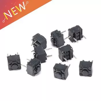 20 шт. 6*6*6,0 мм тактовый переключатель, комплект тактильных кнопочных переключателей, высота: 6 мм DIP 2P микропереключатель 6x6 ключевой переключатель