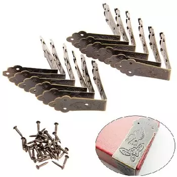 20 шт. антикварные L-образные Угловые накладки, декоративный угловой кронштейн, угловые защитные накладки с винтами для деревянной коробки