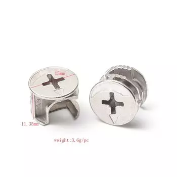 20 шт. эксцентриковое колесо, три одна соединительная гайка, винт для замка мебельного ящика, крепежная фурнитура в сборе, шкаф 15 мм