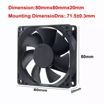 20 шт. Gdstime DC 12 В 80 мм x 80 мм x 20 мм бесщеточный компьютерный корпус VGA CPU охлаждающий вентилятор 80 мм x 20 мм 8020 8 см PC мотор кулер 2Pin