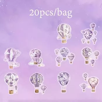 20 Шт./компл., Бумажные Канцелярские Наклейки, 6 Стилей, Воздушные Шары, Тематический Альбом Для Скрапбукинга