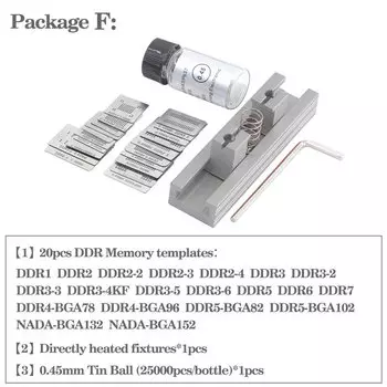 20 шт./компл. шаблон памяти DDR BGA, комплект для посадки шариков прямого нагрева DDR2-3 DDR3-2 DDR5 DDR6 DDR7 DDR4BGA78 DDR4BGA96 NAND132 ANDA152