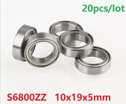 20 шт./лот ABEC-5 S6800ZZ подшипник из нержавеющей стали 10*19*5 мм из нержавеющей стали глубокий шаровой подшипник 10x19x5 6800