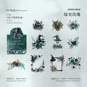 20 шт./лот кавайные канцелярские наклейки темные розы истории дневник планировщик декоративная наклейка Скрапбукинг журнал ремесленная наклейка