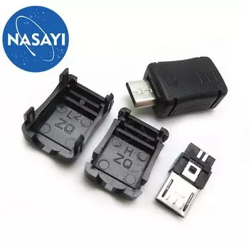 20 шт./лот, MICRO USB 5-контактный T-образный порт, Штекерный разъем, коннектор с пластиковой крышкой для «сделай сам», адаптер PCB SDA, кабельная строка