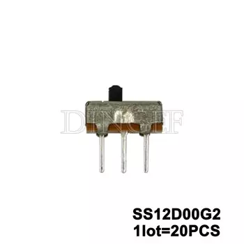 20 шт./лот ползунковый переключатель SS12D00 SS12D00G2 G3 G4 G5 3-контактный 1P2T 2-позиционный тумблер Длина ручки 2 мм 3 мм 4 мм 5 мм