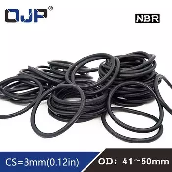 20 шт./лот резиновым кольцом черный NBR уплотнения-хомут с круглым воротником для мальчиков и девочек OD41/42/43/44/45/46/47/48/50*3 мм уплотнительное кольцо уплотнения Нитриловый Gaskest кольца масла топлива шайба