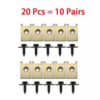 20 шт., металлические гайки/винтовые шайбы для BMW E46 E92 E90 F10