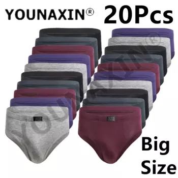 20 шт., мужские трусы-брифы, большие размеры