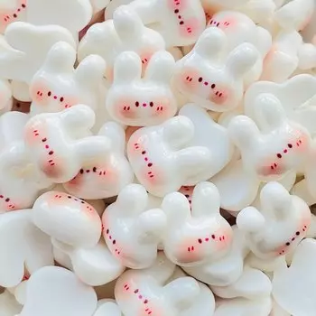 20 шт. новые милые 13*13 мм мультфильм яркая поверхность маленький кролик смола альбом для вырезок Diy ювелирные изделия свадебная шпилька украшения аксессуары A51