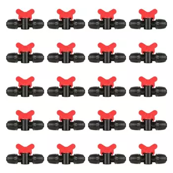 20 шт., Переключатель клапанов для капельного орошения, 1/2 дюйма, линейный запорный клапан для труб с наружным диаметром 0,60-0,65 дюйма