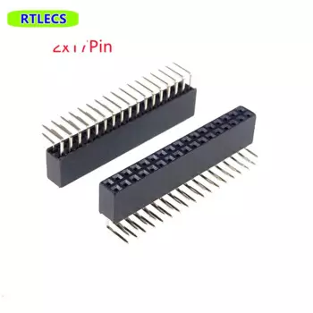 20 шт., разъем PCB «мама» 2,54 мм, шаг 0,100 дюйма, 2x17 контактов, 34 положения, двухрядные прямоугольные сквозные отверстия, кромное горизонтальное Крепление