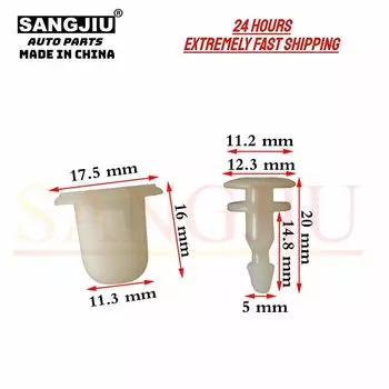 20 шт. совместимы с Nissan Pathfinder Frontier Xterra Juke Rogue Infiniti Qx4 Qx56 зажимы для крыльев 76848-JG00A 01553-02903