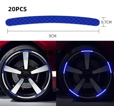 20 шт. светящиеся наклейки на ступицу колеса автомобиля, светоотражающая полосатая лента для мотоцикла, автомобиля, безопасность ночного вождения, универсальная наклейка