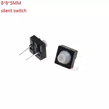 20 шт., тихий силиконовый тактовый кнопочный переключатель 8 х8х5 мм