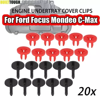 20 шт., зажимы для крышки поддона двигателя, винты, нижняя крышка, защита для Ford Focus MK2 MK3 Mondeo MK3 MK4 C-Max S-Max Galaxy